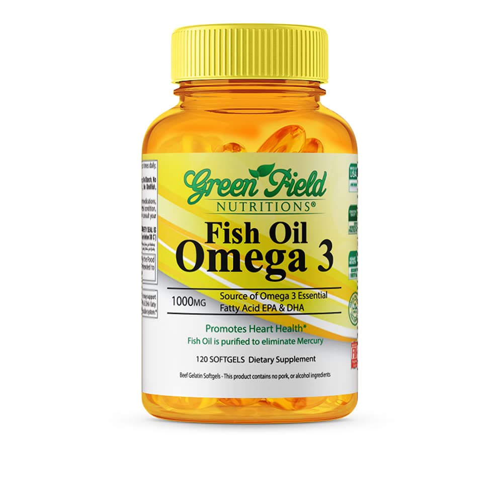 Greenfield Nutritions Halal Fish Oil bottle with 120 pills