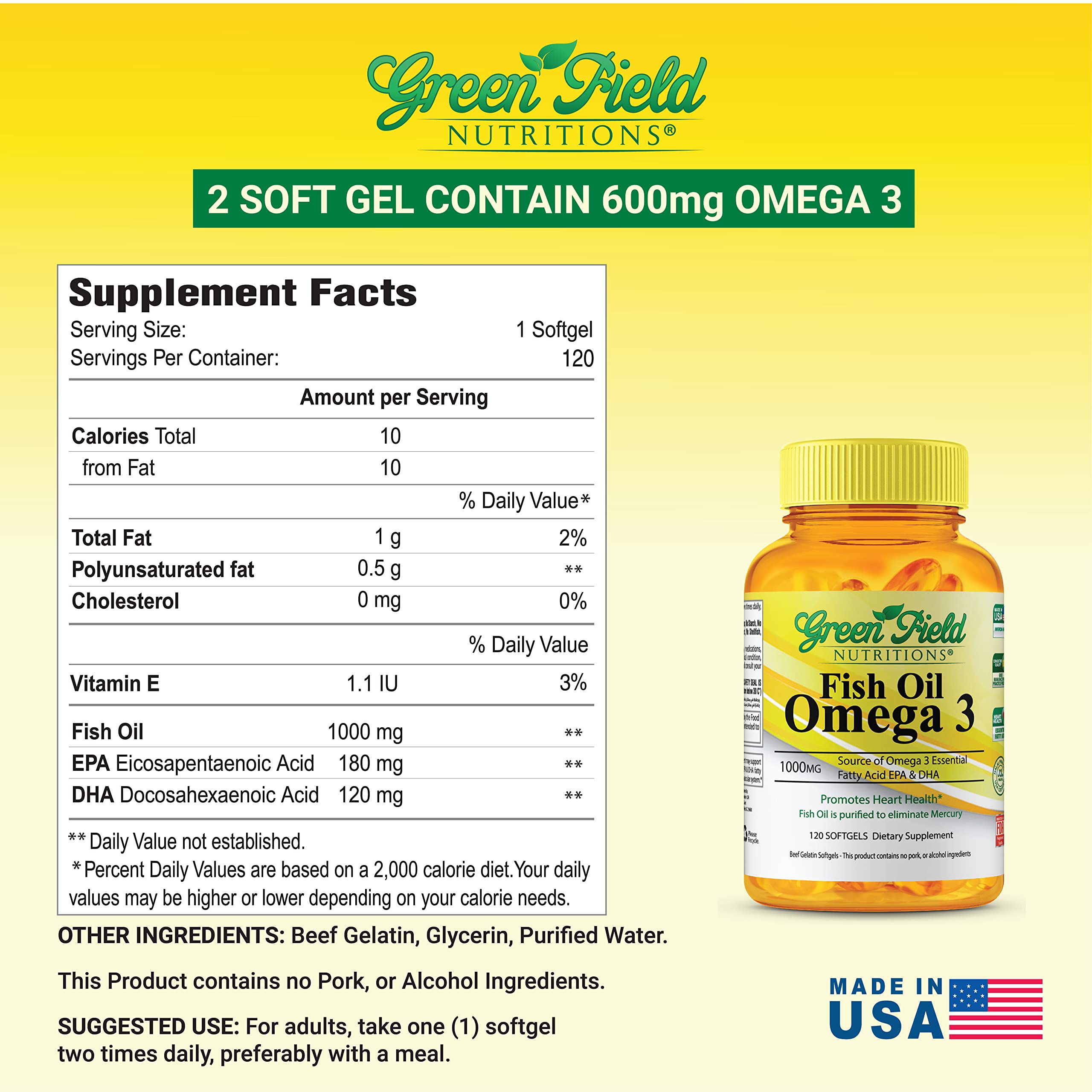 Made in USA Halal Fish Oil in GMP-certified facility