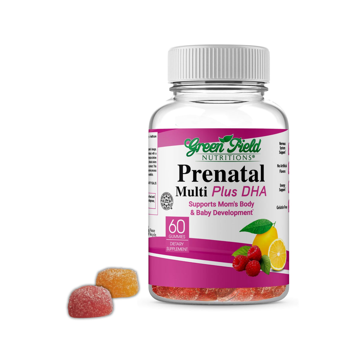Greenfield Nutritions Halal Prenatal Gummies with DHA and Folic Acid – 60 count