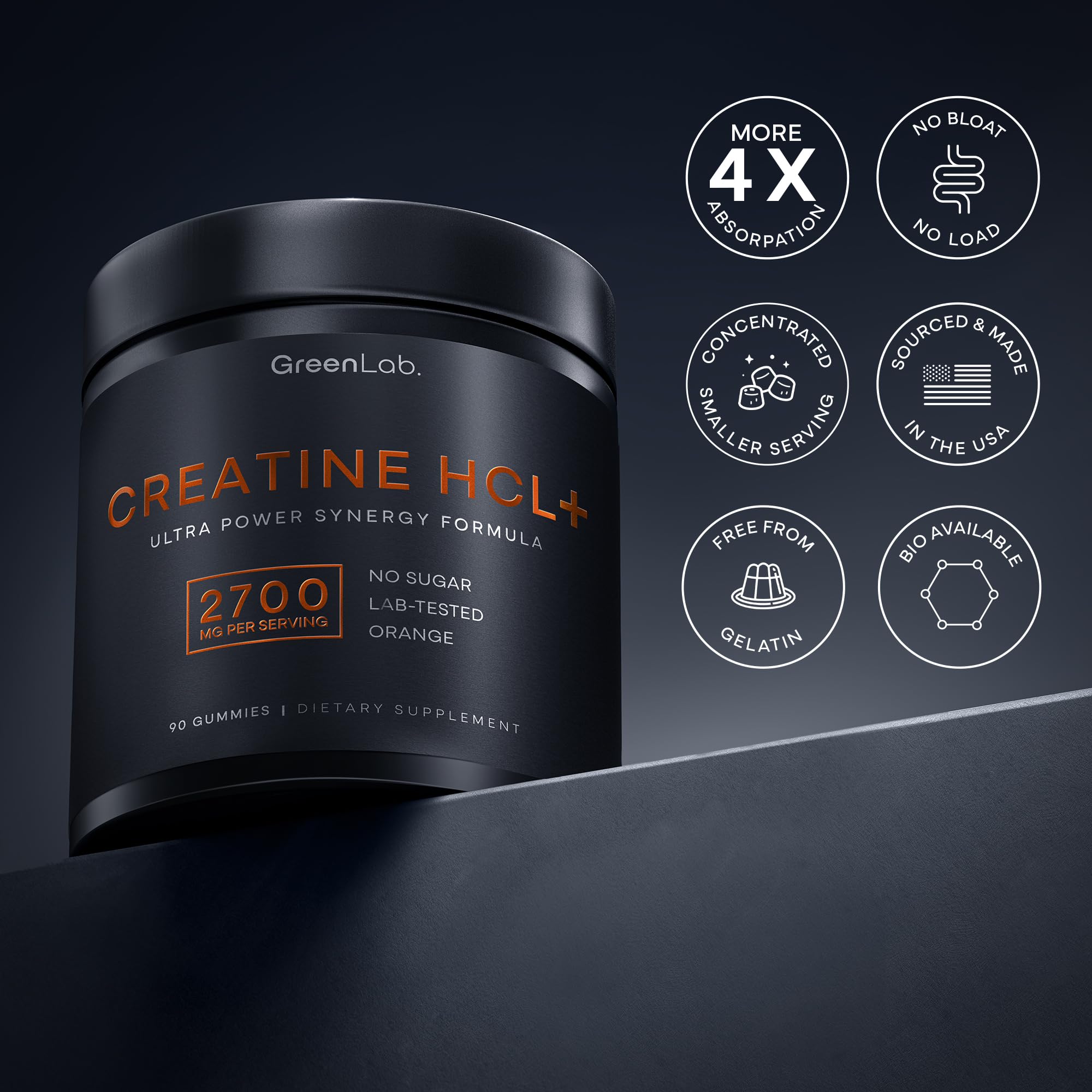 Gummies on white background with orange flavor