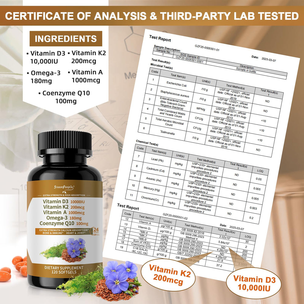 GREENPEOPLE D3 K2 Softgels with bottle