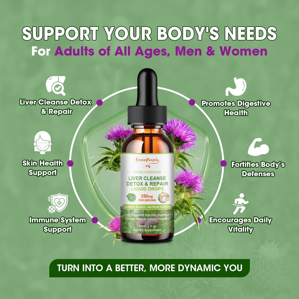 Dropper dispensing the liquid supplement