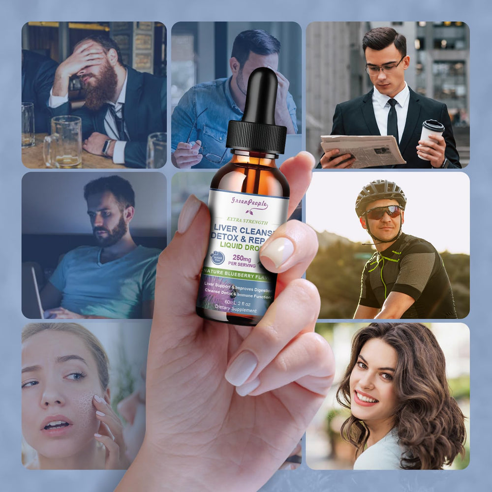 Close-up of the bottle showing blueberry-flavored liquid