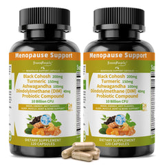 Front view of GREENPEOPLE Menopause Supplements bottle