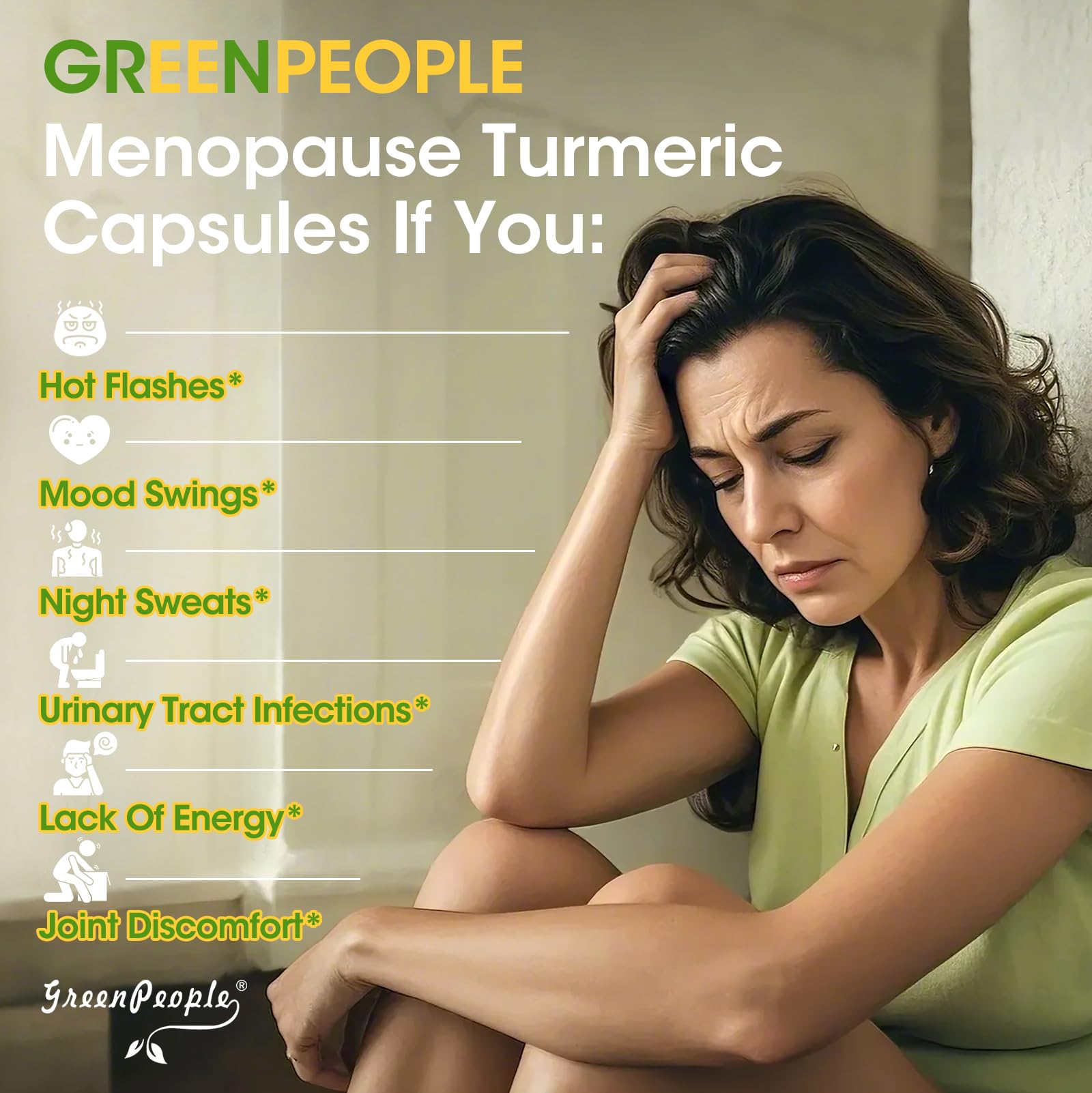 Two GREENPEOPLE menopause bottles in a 2-pack