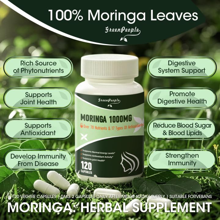 Moringa capsules with turmeric and herbal blend
