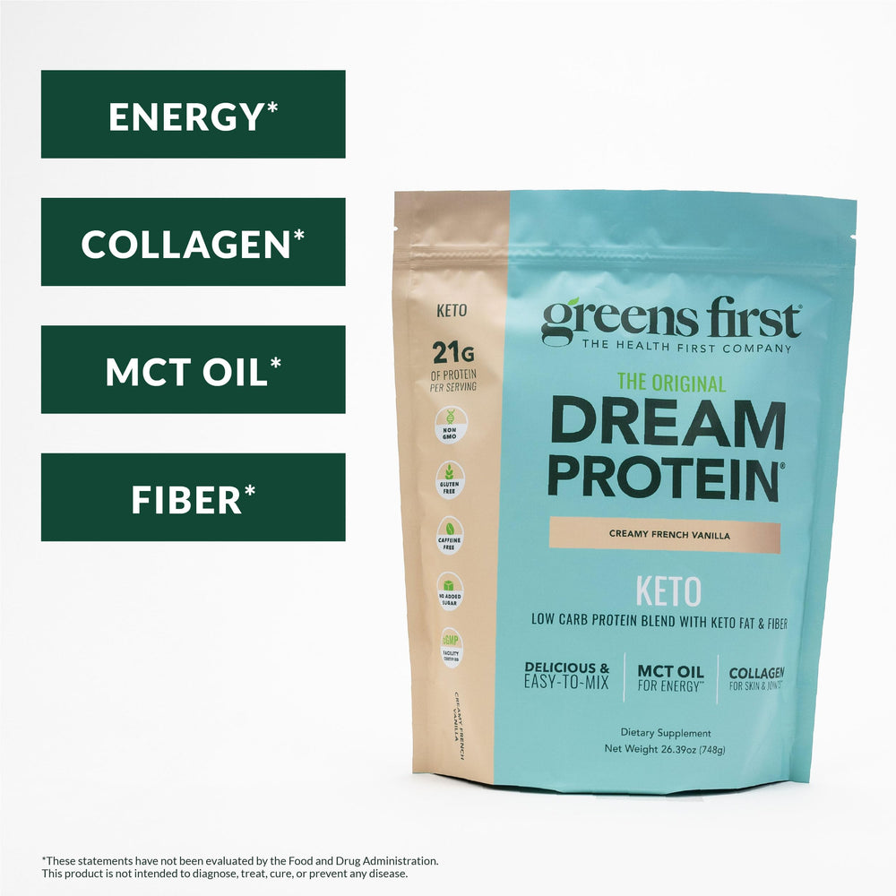 Greens First Dream Protein Powder Creamy French Vanilla 26.39 oz – back of package