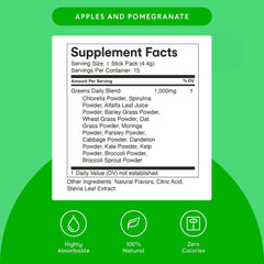 Greens powder ingredients including alfalfa, wheatgrass, kale, spirulina