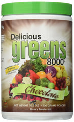 Greens World 8000 Chocolate bottle and scoop