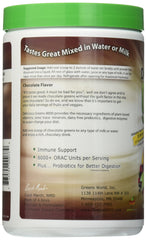 Close-up of Greens World 8000 Chocolate powder