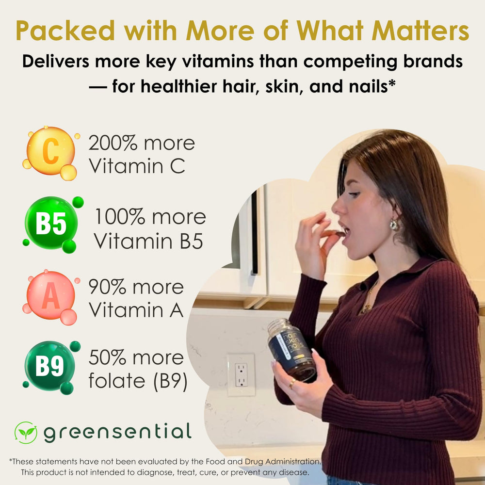 Packaging highlighting vitamins A, C, D3 and B-complex