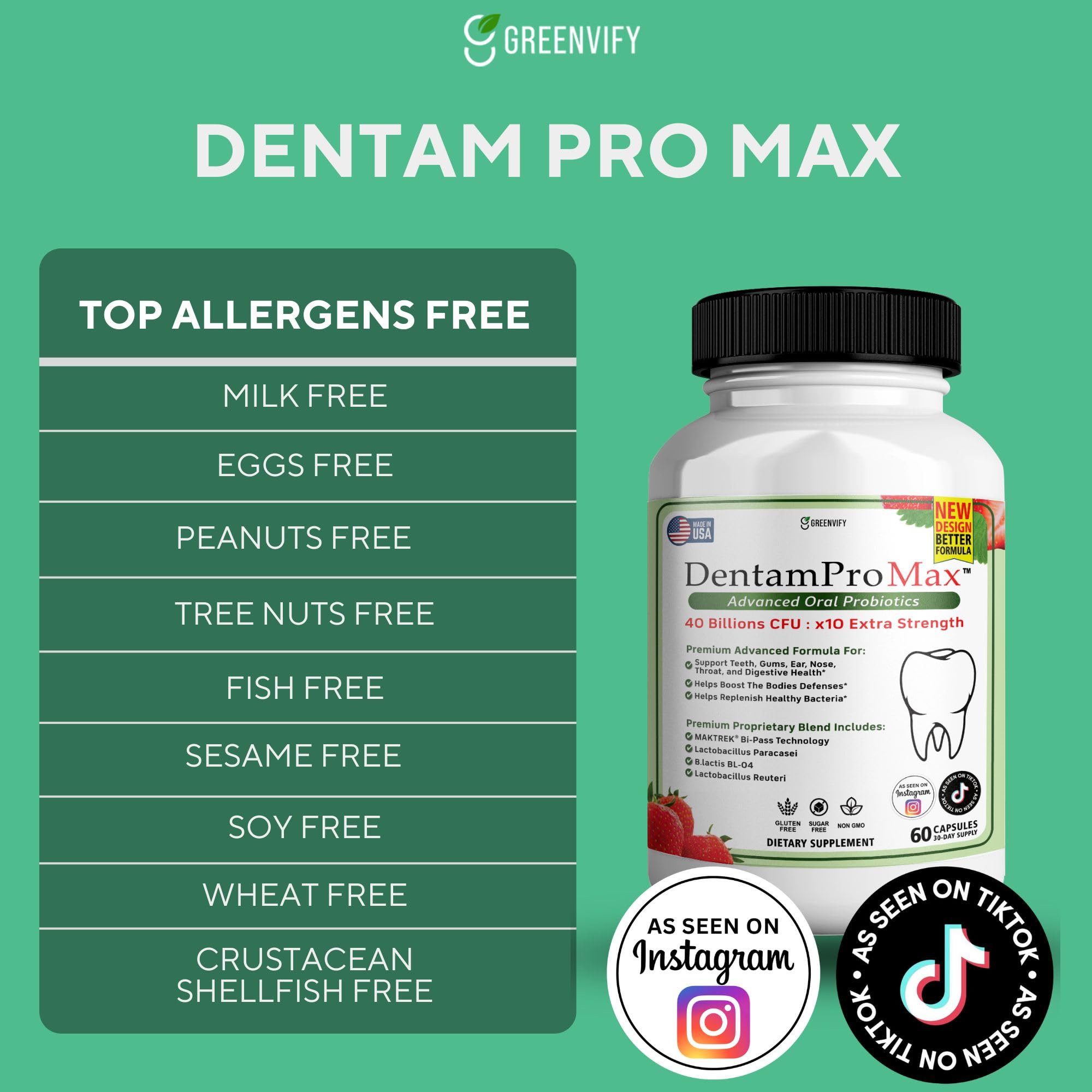 Close-up of GREENVIFY DentamPro Max capsules