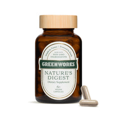 Greenworks Nature's Digest Probiotics bottle label with 60 capsules