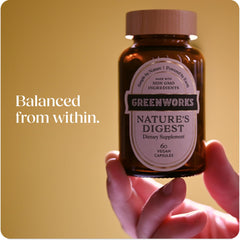 Organic digestive enzymes and prebiotics illustration