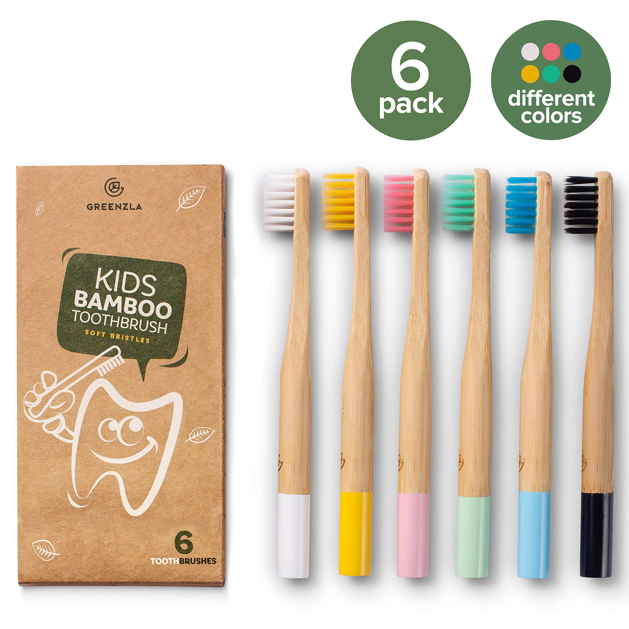 Ergonomic grip on Greenzla kids toothbrush for easy holding