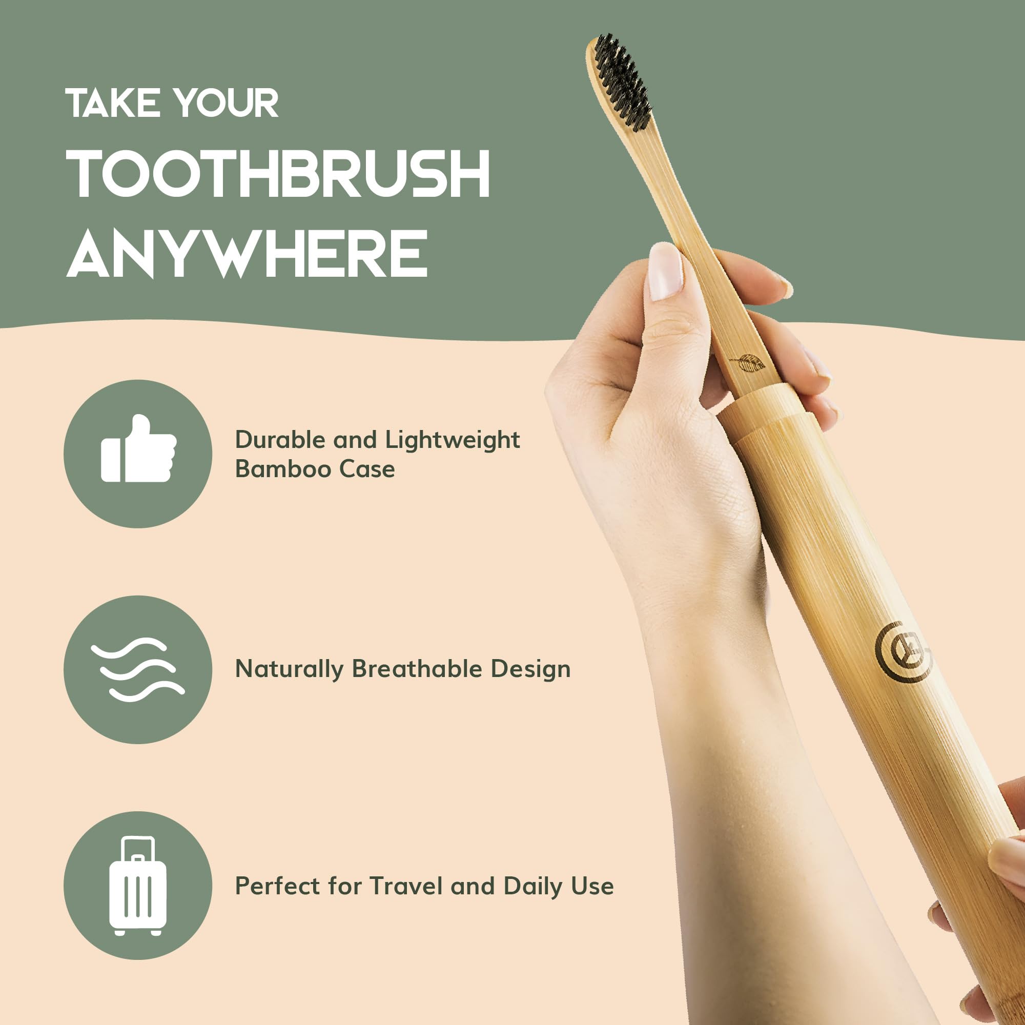 Travel case for Greenzla bamboo toothbrushes