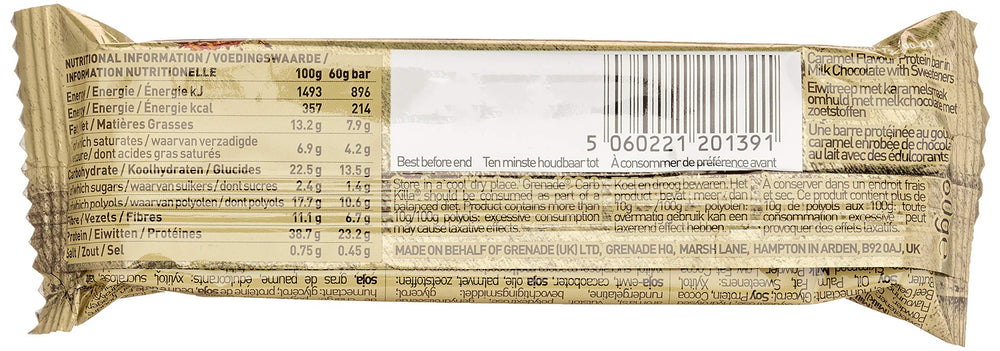 Grenade Carb Killa bar European chocolate dip shows glossy coating and indulgent appeal.