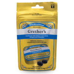 Main product image showing GRETHER'S Sugarfree Blackcurrant Pastilles 3.7 oz pack