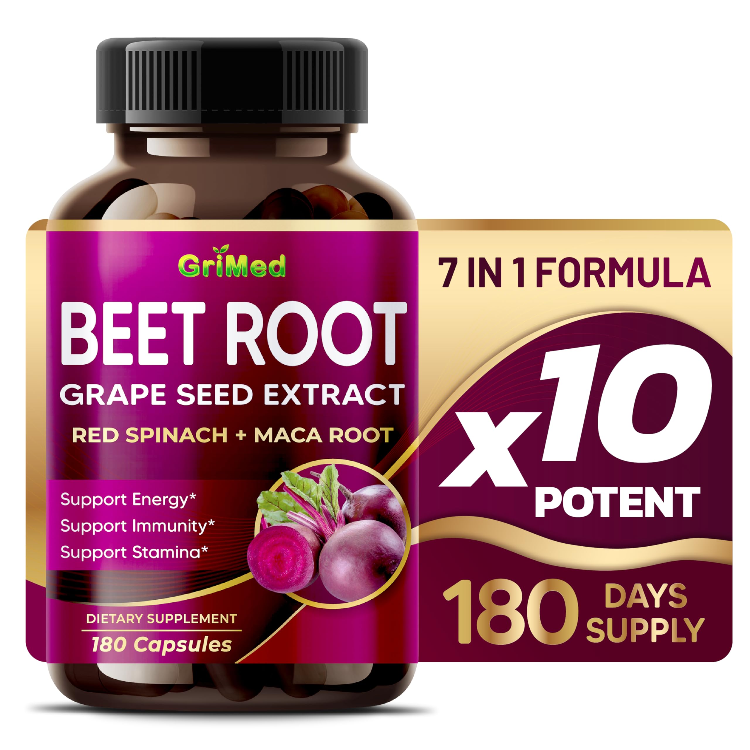 GriMed Beet Root with Grape Seed Extract bottle label