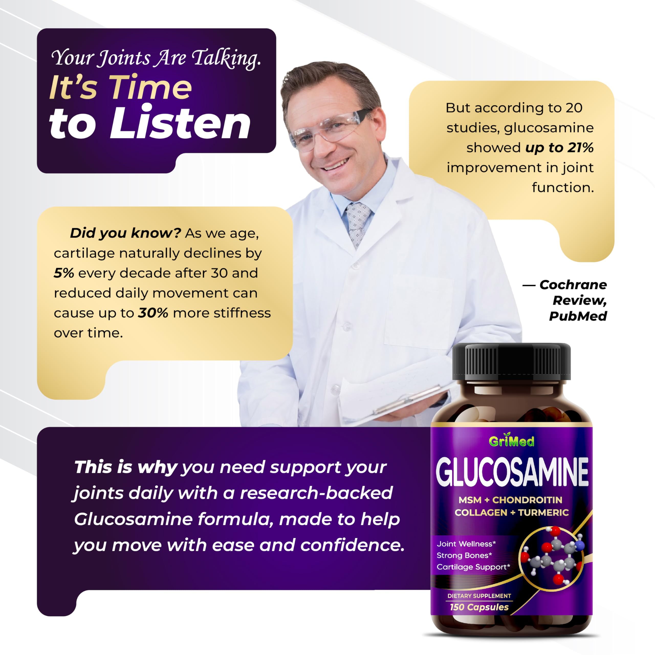 Capsule showing MSM, Chondroitin, Turmeric and Collagen blend