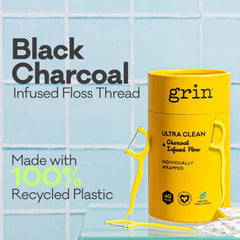 Charcoal-infused 100% recycled toothbrushes
