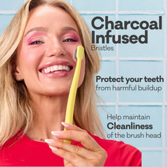Grin Charcoal-Infused Soft Toothbrush – Summer Beach color, angled view