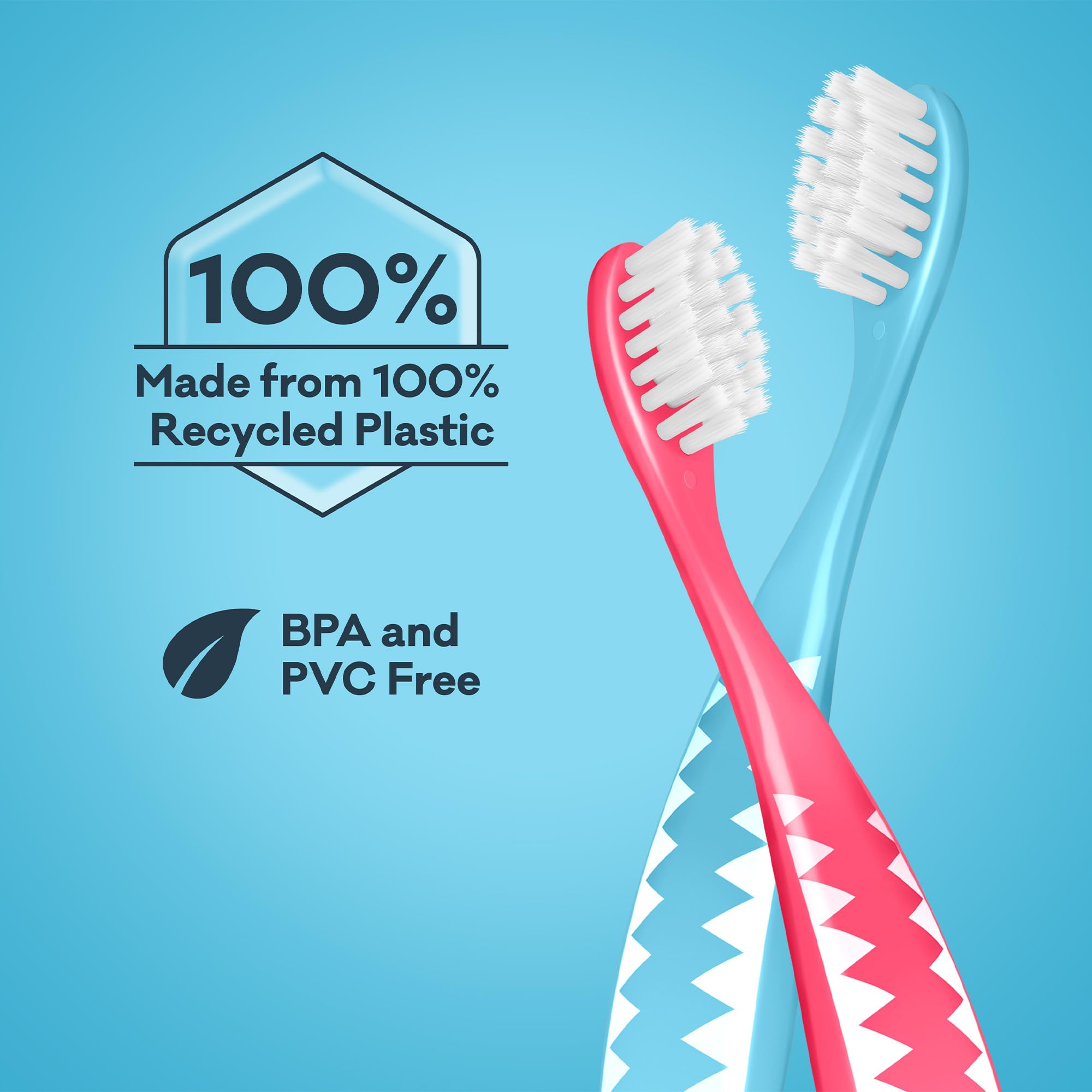 Child brushing with Grin Kids toothbrush in blue