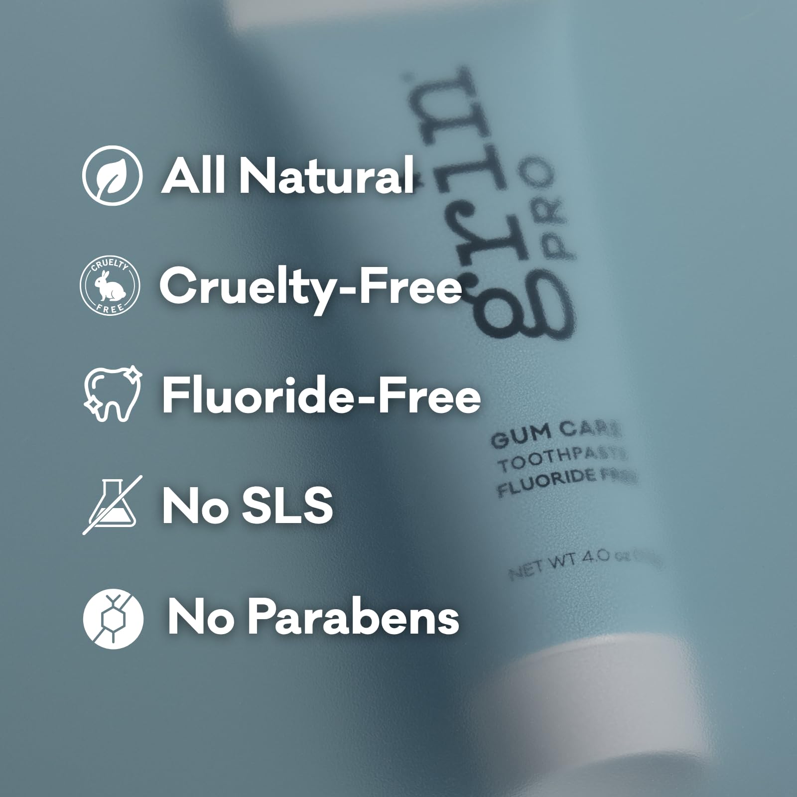 Graphic illustrating 48-hour bacteria control claim for Grin Pro toothpaste.