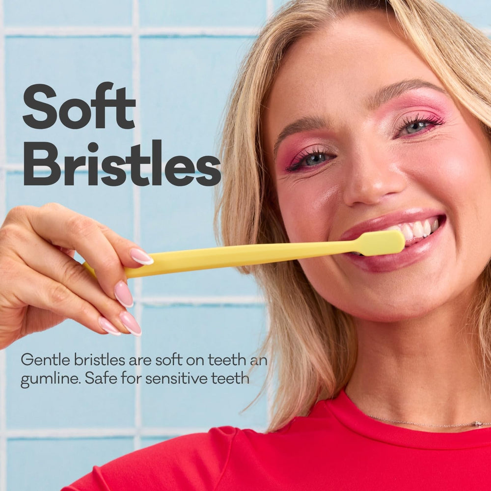 Micro slim-tip soft bristles designed for sensitive teeth