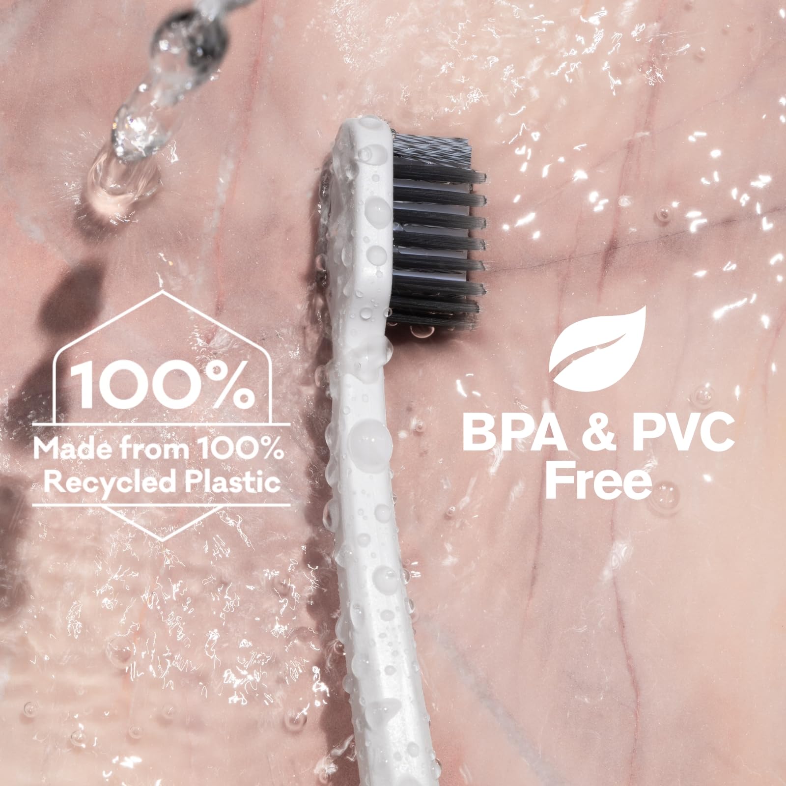 Handle made from 100% recycled plastic with recyclable packaging