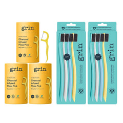 Grin Ultra Clean floss picks canister set (3-pack of 80-count each)