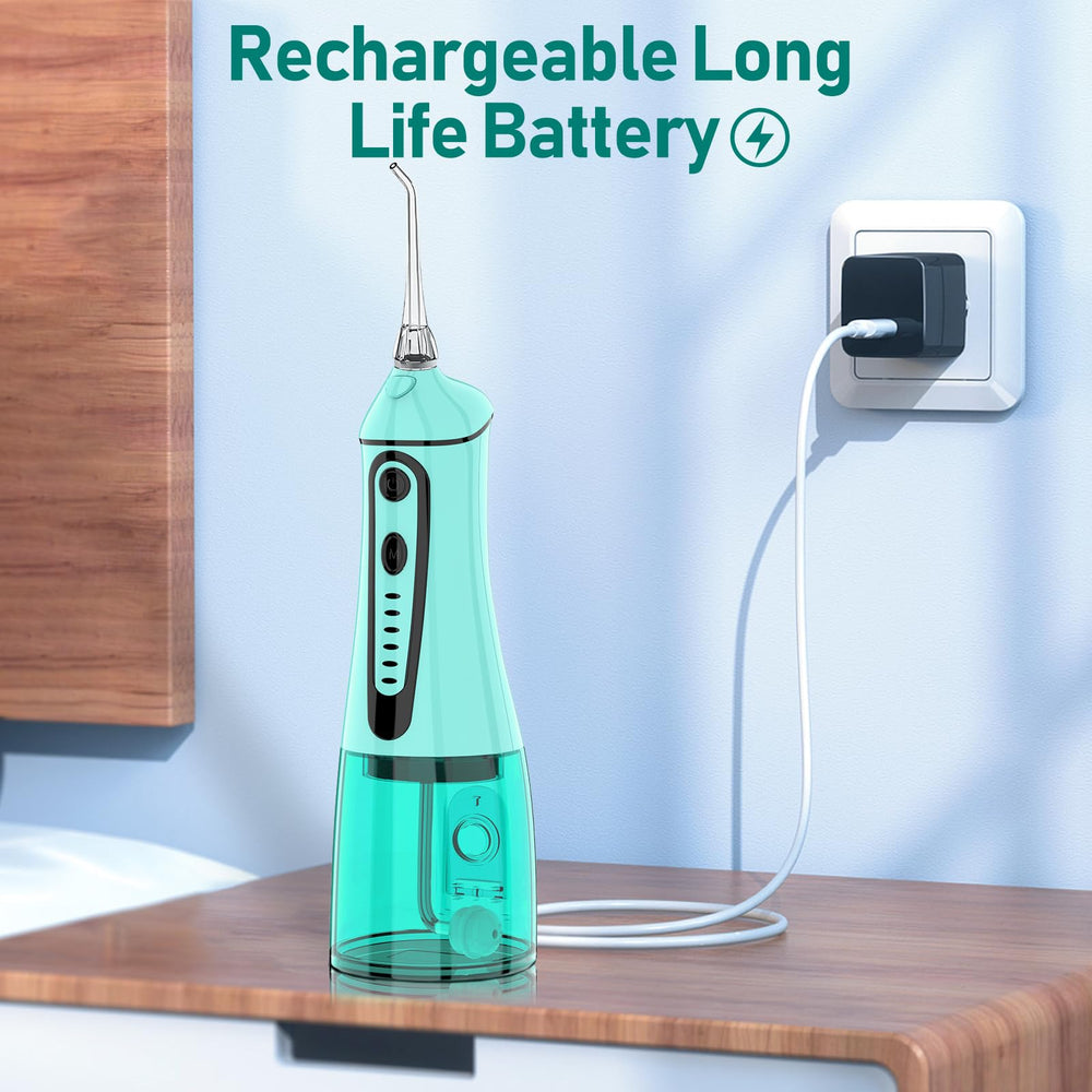 Green Grinest Water Flosser for home and travel