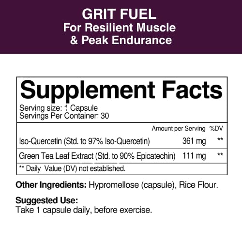 Close-up of Epicatechin and Quercetin ingredients for Grit Fuel