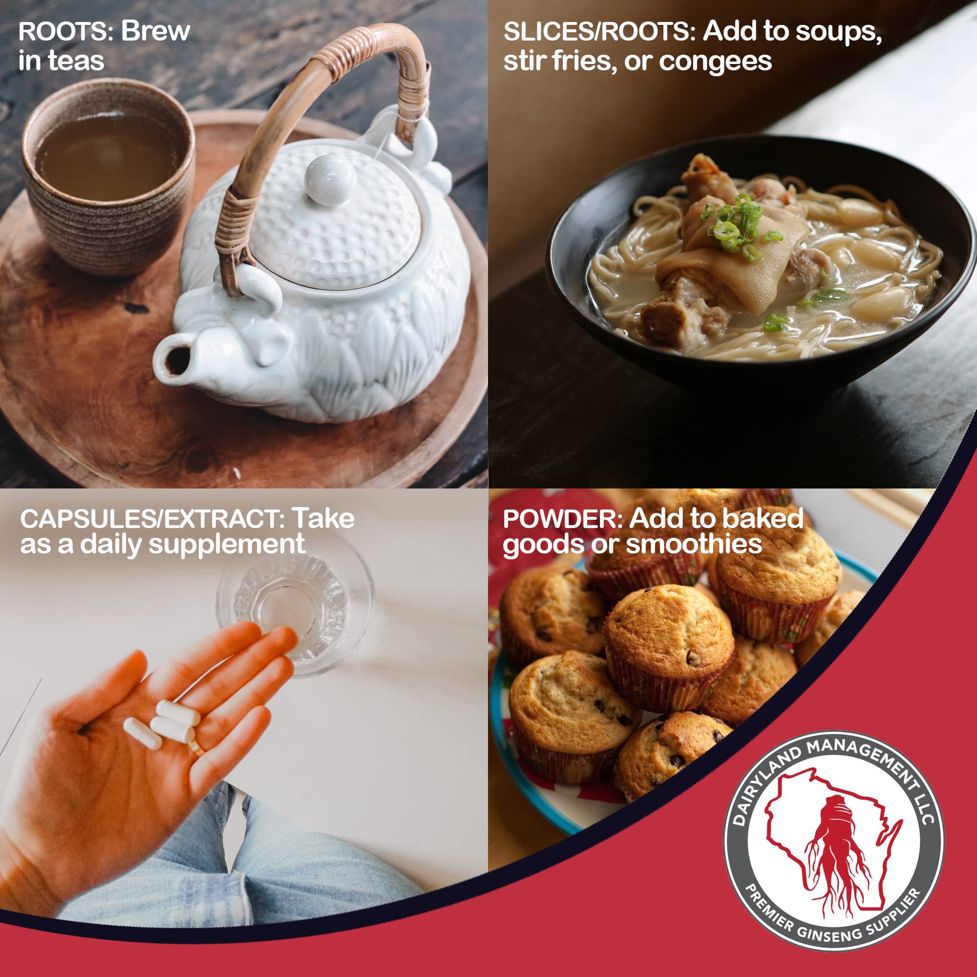 Ground ginseng root close-up showing pure powder