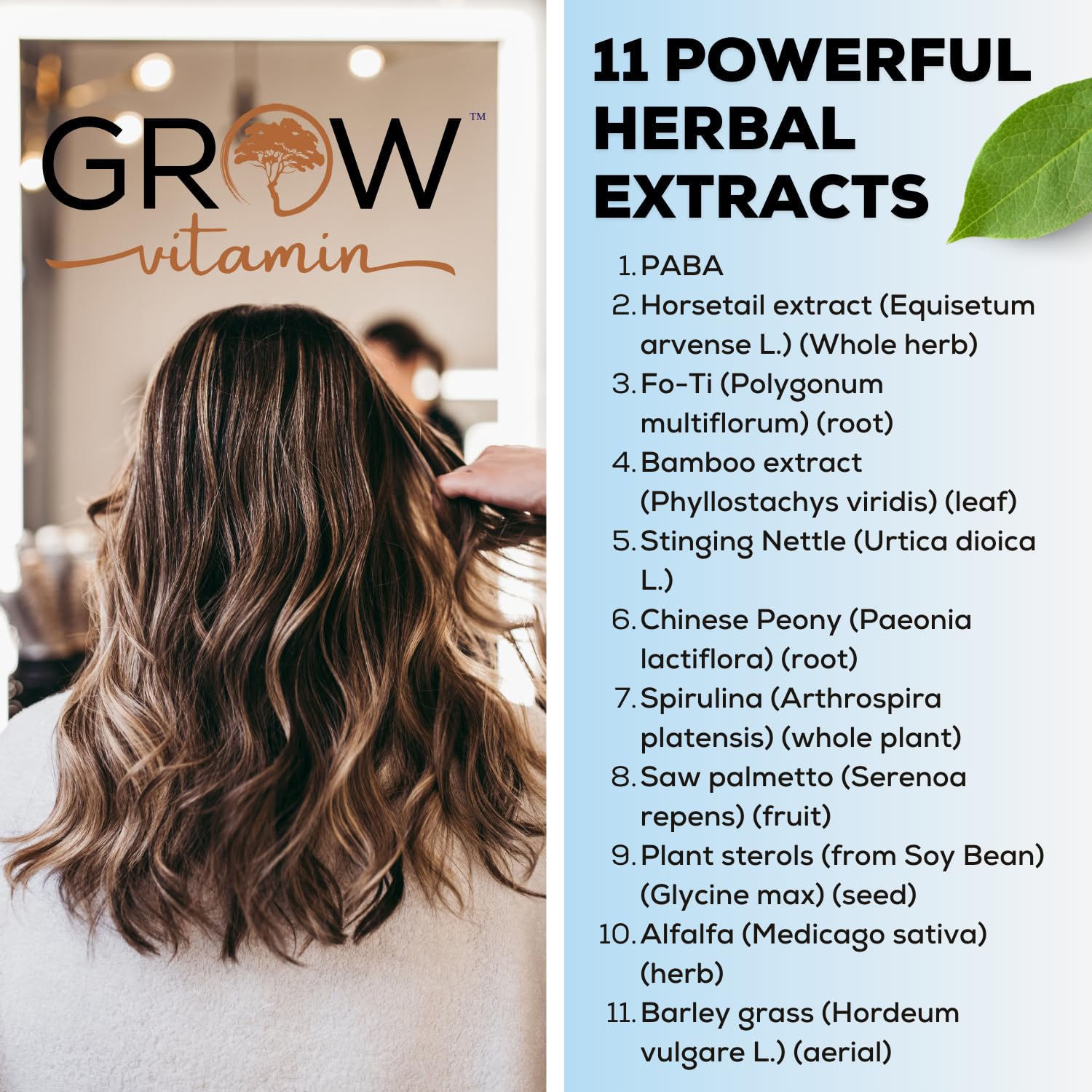 27 vitamins and herbs in Grow Vitamin