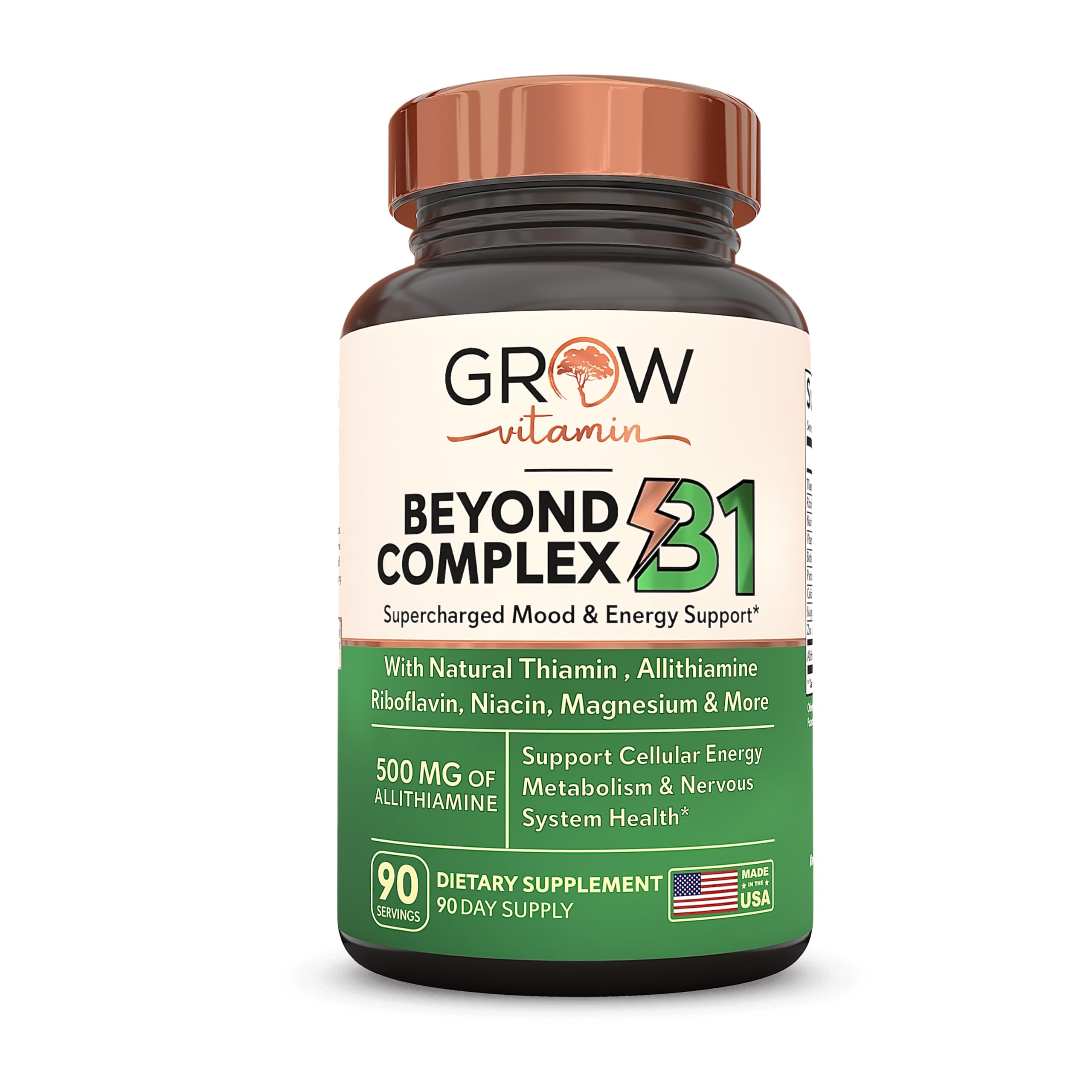 Grow Vitamin Beyond B1 Complex bottle front