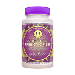 Grow Young Fitness Probiotic bottle and capsules