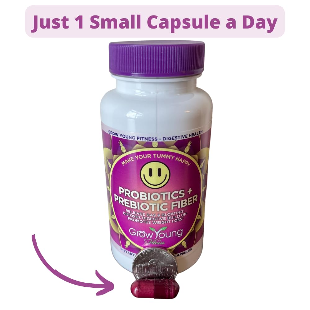 Probiotic capsules with prebiotic fiber on a white background
