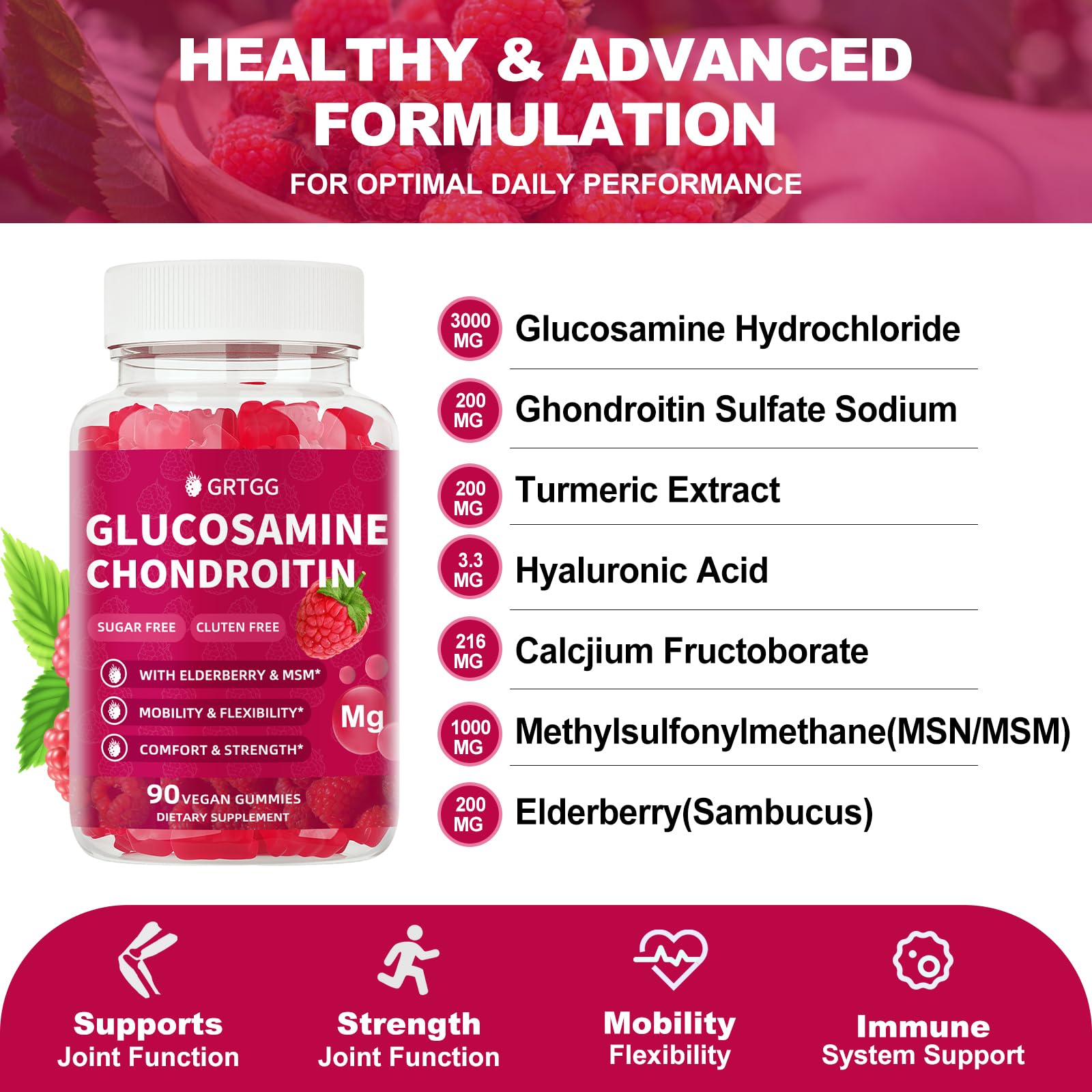 Back label with ingredients and nutrition facts on GRTGG bottle