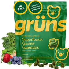 Grüns Adults Super Greens Gummies bottle front view