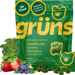 Grüns Adults Super Greens Gummies bottle front view