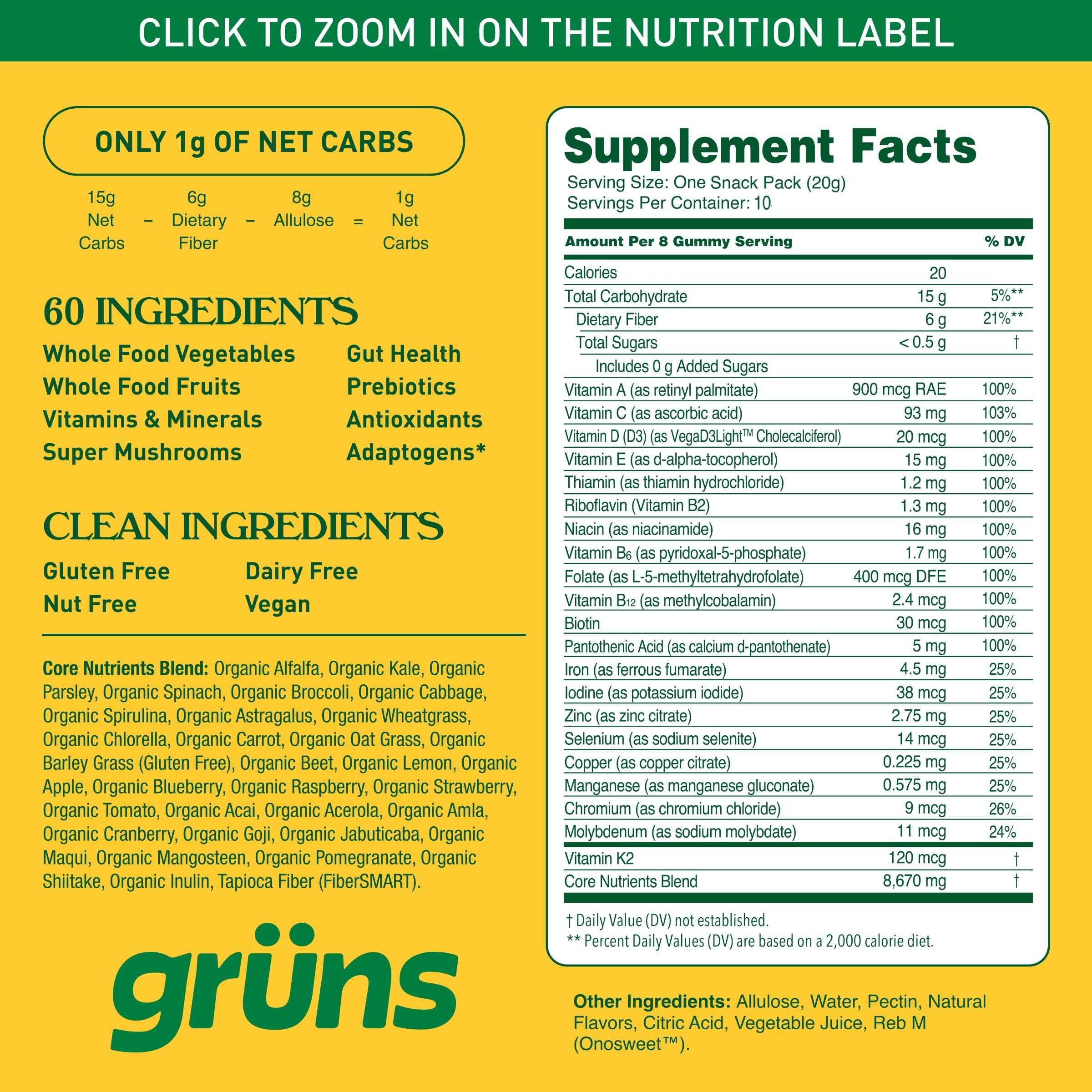 Grüns daily-use formula supports overall wellness.