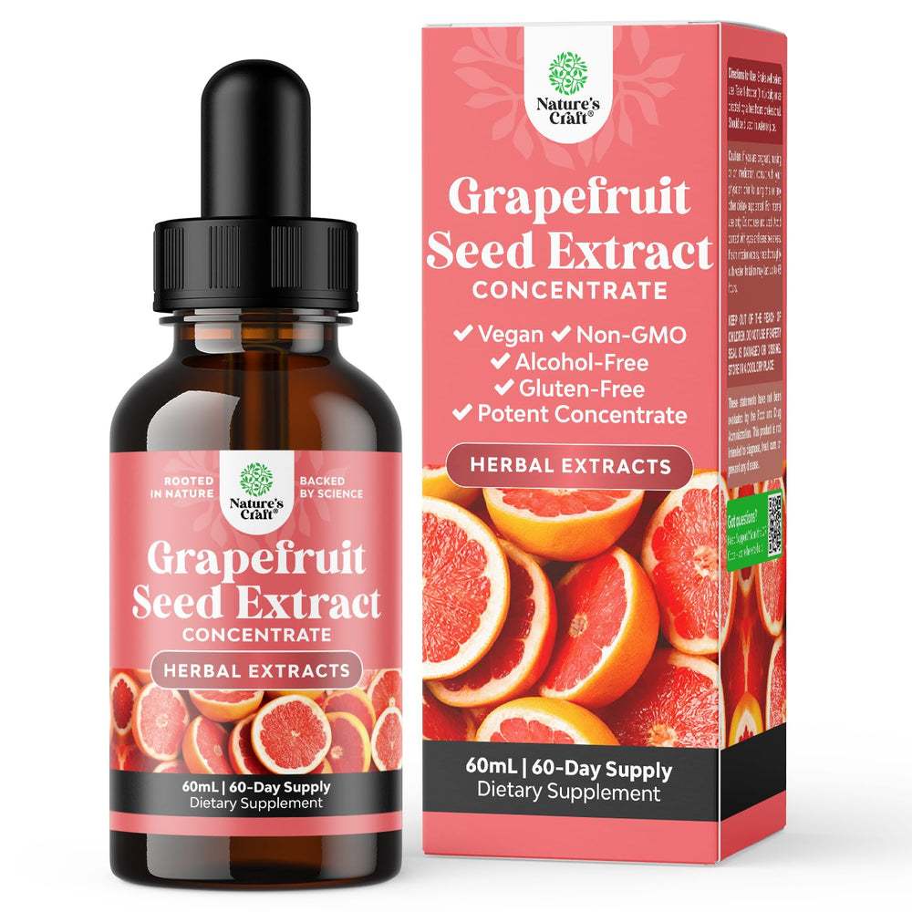Bottle of GSE Grapefruit Seed Extract Liquid 2 oz with label