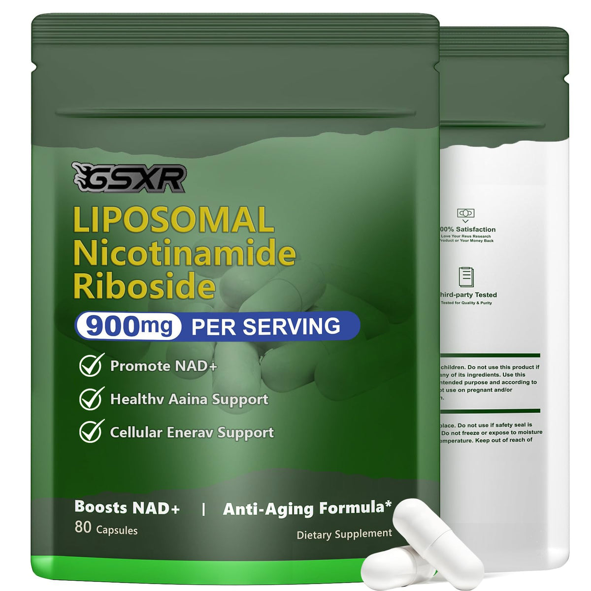 GSXR NAD+ 900mg bottle front view