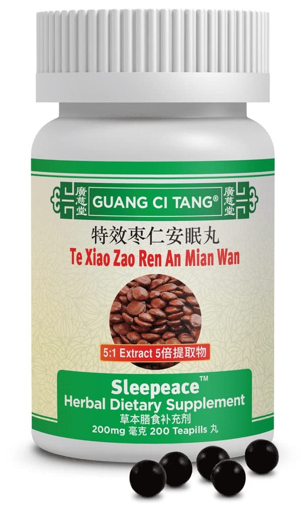 Guang Ci Tang Sleepeace Te Xiao Zao Ren An Mian Wan bottle containing 200 teapills