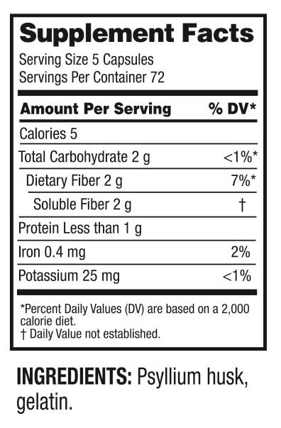 Guardian Psyllium Fiber Capsules front packaging