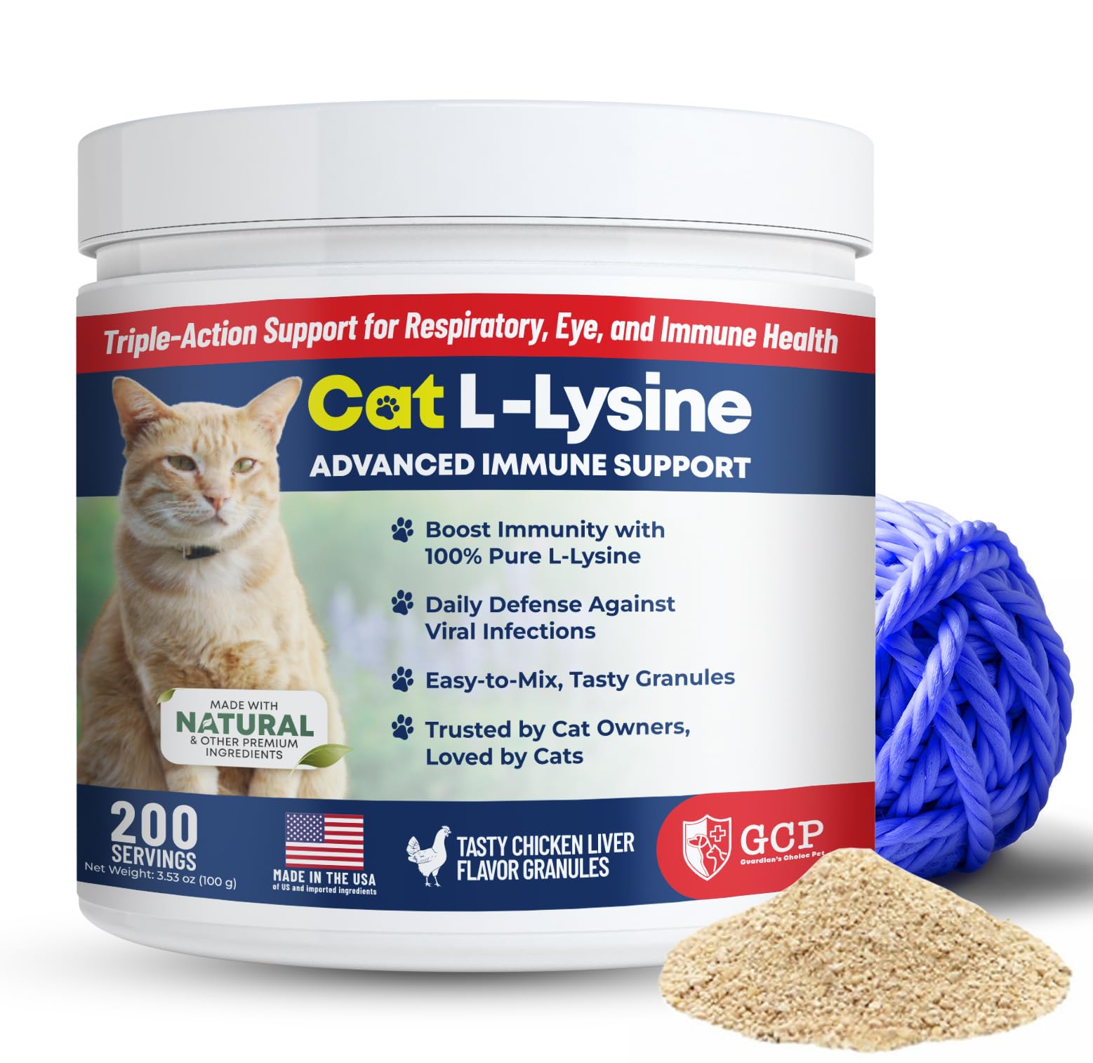 Guardian's Choice 250mg L-Lysine for Cats jar label