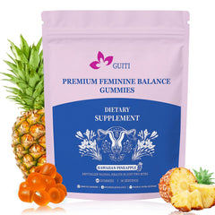 GUITI Premium Feminine Balance Gummies bottle with pineapple flavor