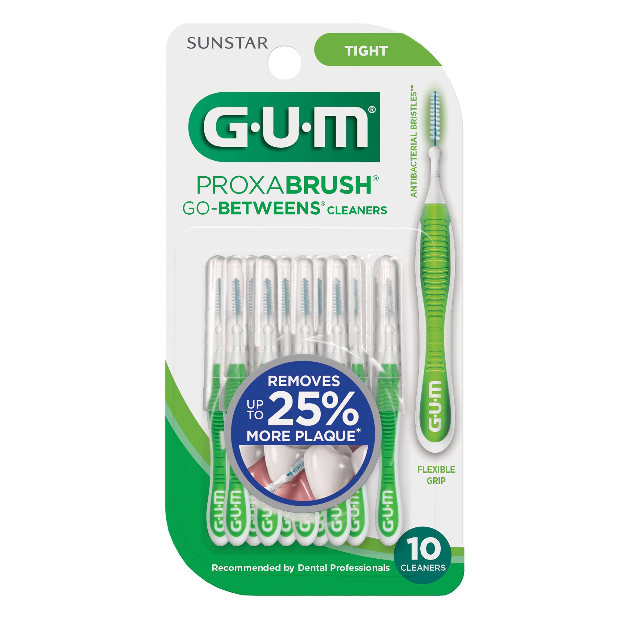 GUM-872H Sunstar Proxabrush Go-Betweens cleaner — 10-count package