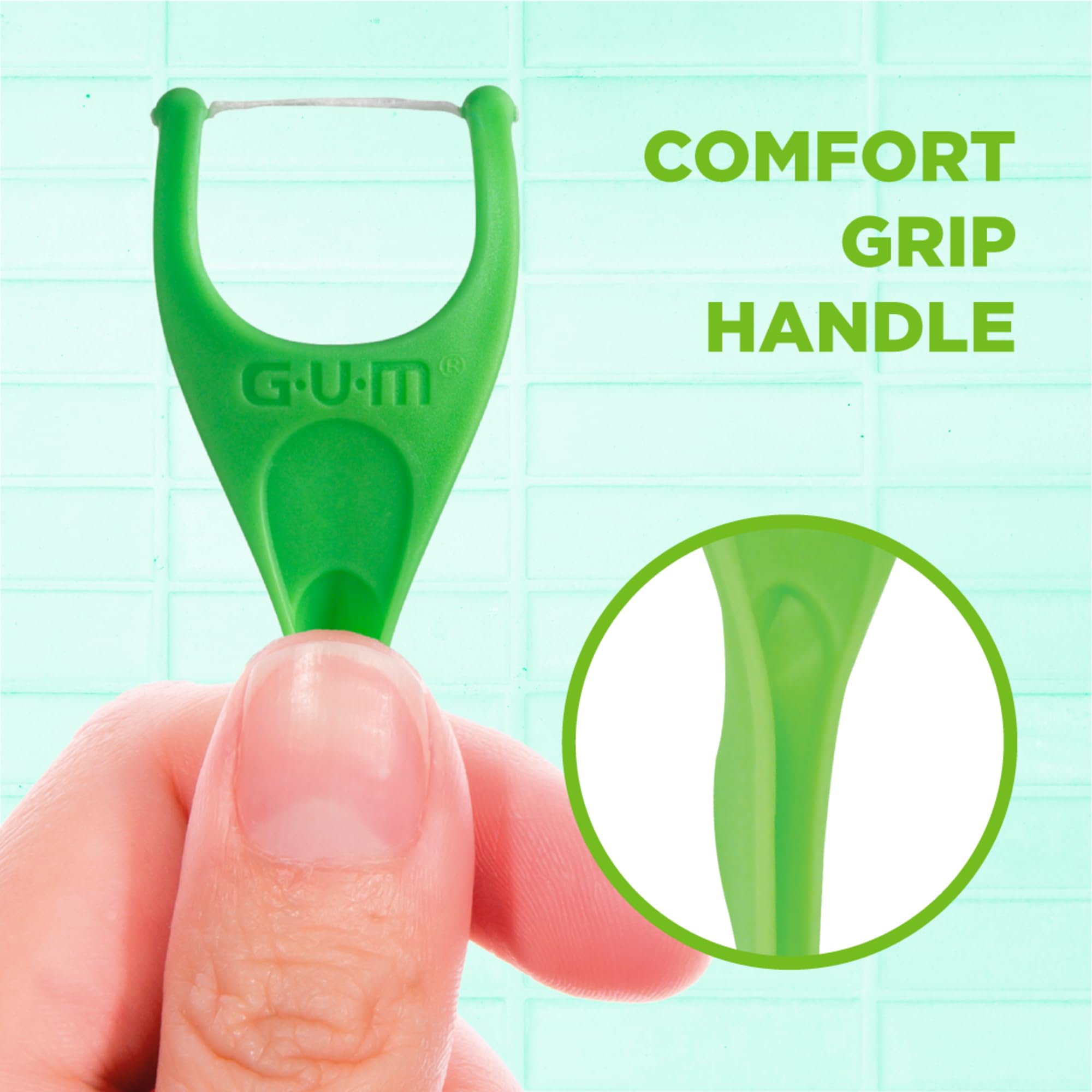 GUM Angled Floss Picks in mint flavor